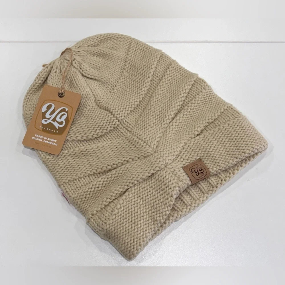 Yo Colorado Women's Drift Slouch Beanie Hat NWT Birchwood Cream Winter Ski Snow